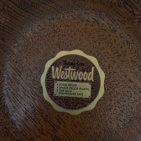 Vintage, NEW NEVER USED, Thermo Serv Westwood Salad Bowl Set. Wood Grain finish. - Picture 9 of 9